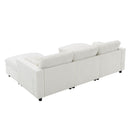Modular Sectional With Storage Pockets, 5 Seat U Shaped Couch Set With Pillows, Free Combination Modern Cloud Sofa With 2 Movable Ottoman