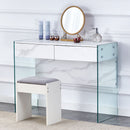 Environmental Protection Minimalist Dresser, Desk, Desktop Computer Desk, With Double Drawer Storage Space, Simple Home, Perfect For Various Styles - White