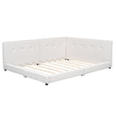 Modern Upholstered Platform Bed With USB Ports And LED Belt