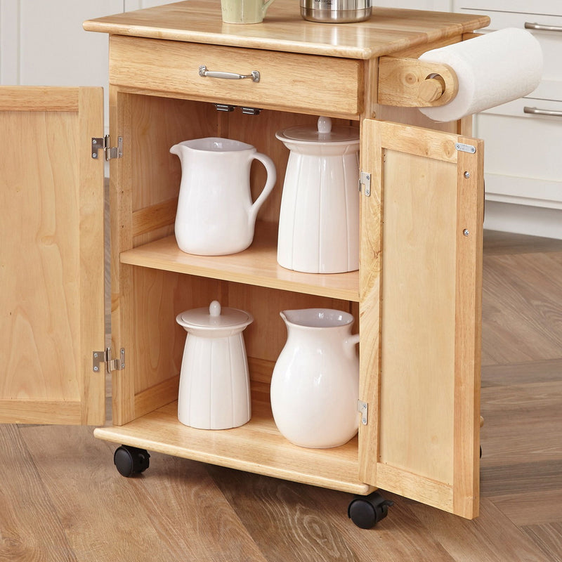 General Line - Kitchen Cart - Wood - Light Brown - 33.75"