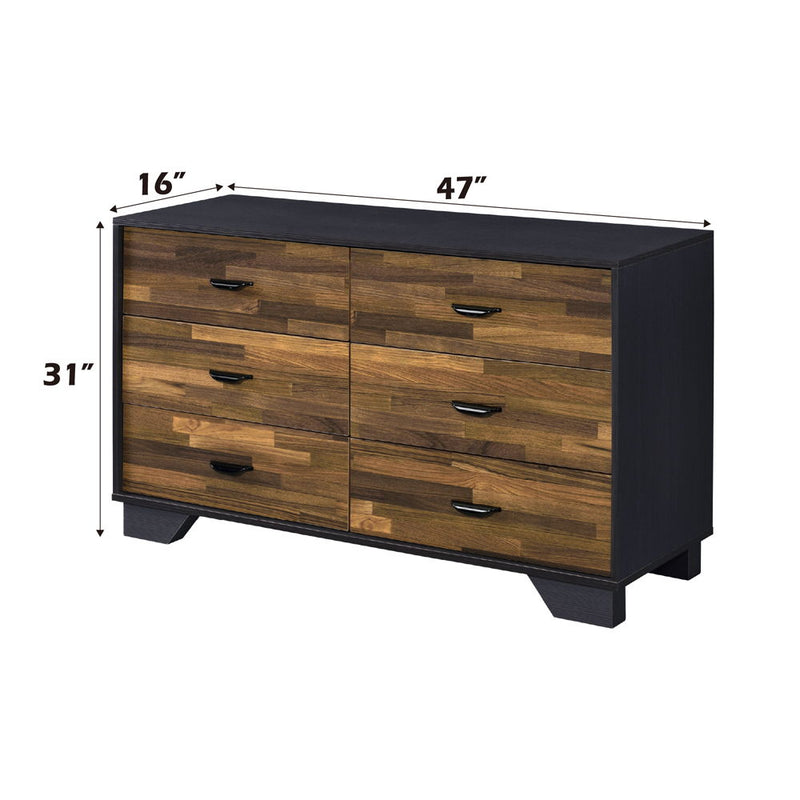 Eos - Dresser - Walnut & Black Finish - Atlantic Fine Furniture Inc