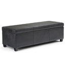 Avalon - Storage Ottoman Bench - Distressed Black