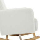 Accent Rocking Chair With Pillow, Spacious & Comfortable Seating For Living Room Or Bedroom - Cream White