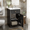 Elegant Bathroom Vanity With Ceramic Sink, Soft Close Door, Adjustable Shelf