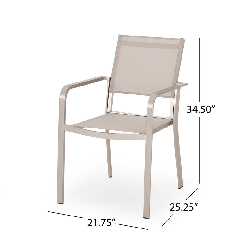 Waterfal - Outdoor Aluminum Dining Chair With Mesh Seat (Set of 2)
