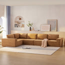 Modular Sectional With Wide Seat Free Combination L Shaped Couch Set Cloud Upholstered Minimalist Boneless Sofa