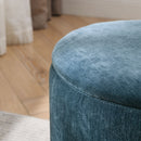 Classic 2 Piece Round Storage Ottoman Set With Drum Shaped Stool