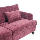 Mid Century Modern Chenille Fabric Loveseat Sofa, 2 Seat Upholstered Couch