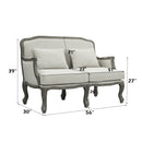 Tania - Loveseat With 2 Pillows - Cream Linen & Gray