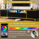 TV Stand For TVs Up To 80", Entertainment Center With 2 Shelves And LED Lights