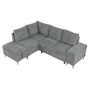 Versatile L Shaped Sofa Bed With Storage, Cup Holders, USB Ports Chenille