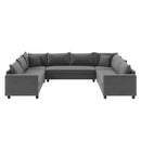 Modular Sectional Reversible U Shaped Couch Set, Free Combination Minimalist Style, Oversized 8 Seat Convertible Sofa