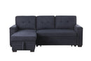 Lucca II - 84.5"W Reversible Sleeper Sectional Sofa with Storage Chaise