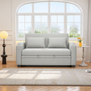 Pull Out Loveseat Sofa With Adjsutable Backrest, 2 Pillows, Cup Holders, USB Ports For Living Room
