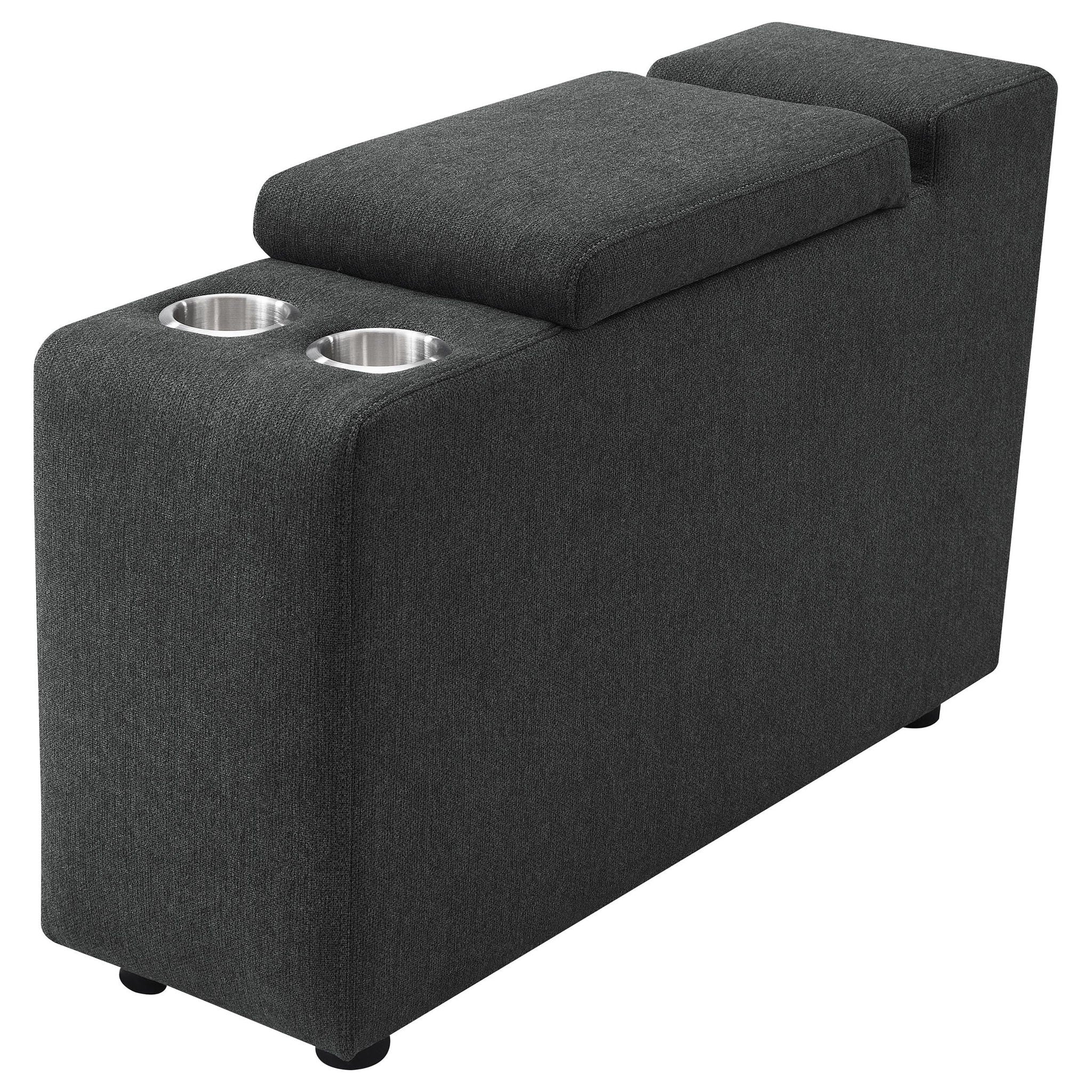 Collins Upholstered Modular Storage Console Dark Grey