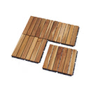 Interlocking Deck Tiles Striped Pattern, Waterproof Anti Mildew Brown