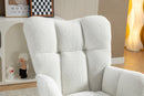Teddy Fabric Rocking Chair With Adjustable Footrest - Ivory