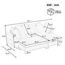 Upholstered L Shaped Sectional Sofa With Storage, Movable Ottoman, And 6 Throw Pillows