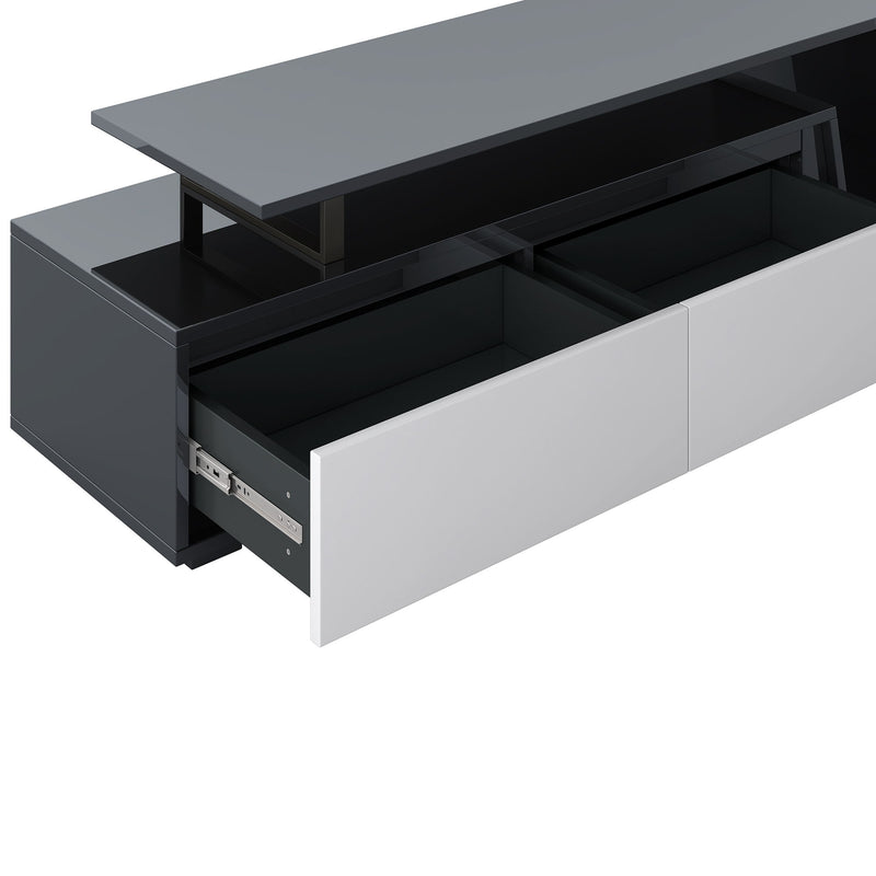 Minimalist Rectangle Extendable TV Cabinet With 2 Drawers And 1 Cabinet