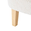 Vintage Style Club Chair, Granular Plush Fabric, Rubber Wood Legs - Almond