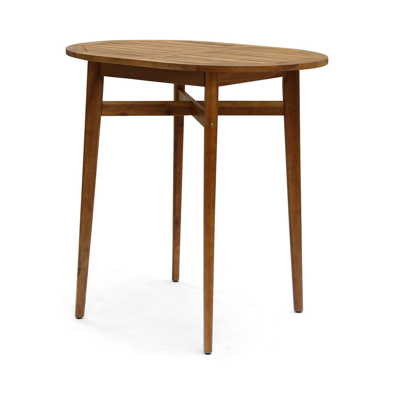 Outdoor Acacia Wood Bar Table With Slat Top