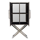 Cabinet - Silver - Faux Leather