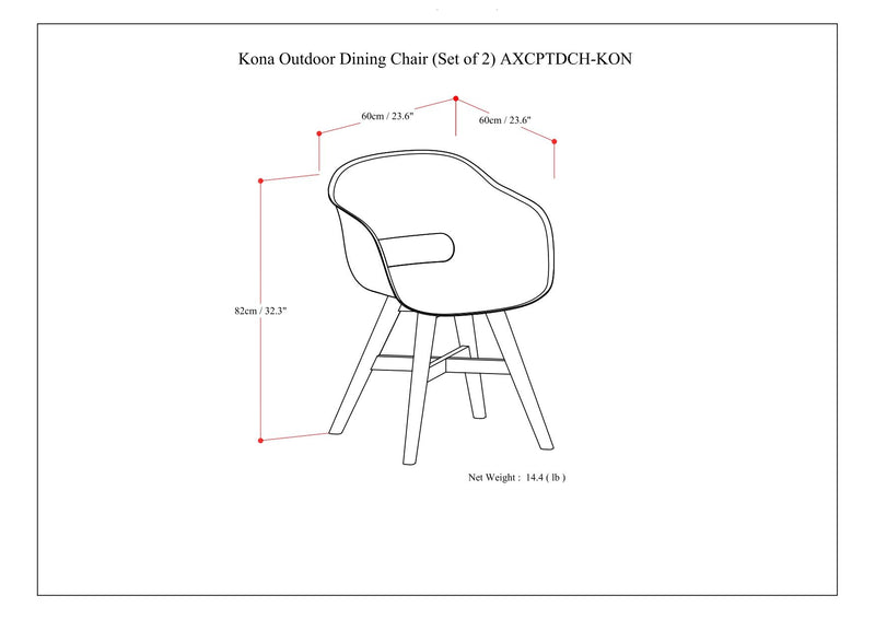 Kona - Outdoor Dining Chair In Plastic (Set of 2)