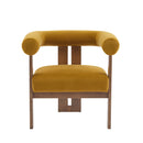 Modern Upholstered Round Arm Accent Chair With Velvet Upholstery