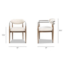 Artemis - Mixed Material Upholstered Dining Arm Chair - Warm White