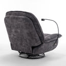 Modern Swivel Gliding Recliner Chair With Rocking Function And Phone Holder, Large Comfortable