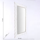 Handcarved Wave Design Rectangle Mirror Accent Enhancing Space - Antique White