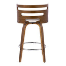 Cosini - Mid Century Modern Fixed Height Barstool With Swivel With Round Footrest (Set of 2)