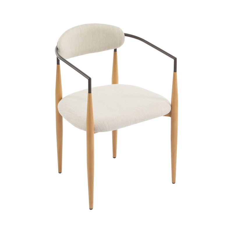 Modern Luxe Dining Arm Chair Set With Upholstery