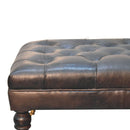 Buffalo - Leather Ottoman With Castor Legs