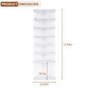 7 Tier Square Rotating Shoe Rack Tower With 360° Spinning Organizer - White