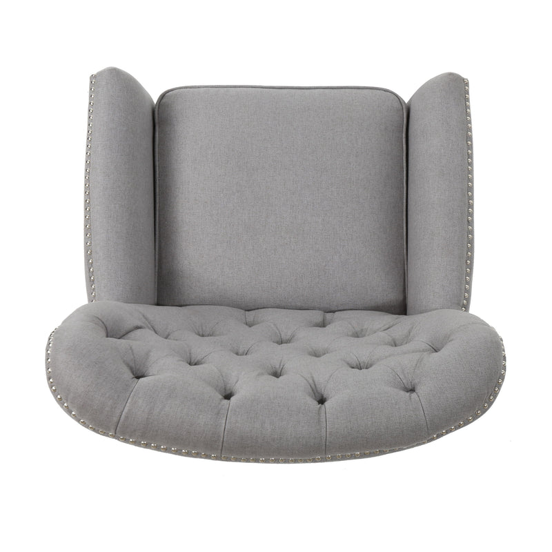 Modern Fabric Push Back Recliner - Light Gray