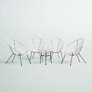 Outdoor Conversation Set With Ergonomic Lounge Chairs And Tempered Glass Table