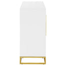 Elsa - 2 Door Wood Storage Accent Cabinet - White And Gold