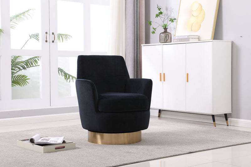 Swivel Barrel Chair, Swivel Accent Chairs Armchair For Living Room, Reading Chairs For Bedroom Comfy, Round Barrel Chairs With Gold Stainless Steel Base