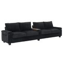 Modern 4 Seater Corduroy Sofa Couch With USB Ports And Hidden Storage