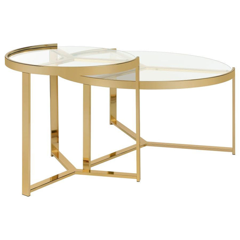 Delia - 2 Piece Round Glass Top Nesting Coffee Table