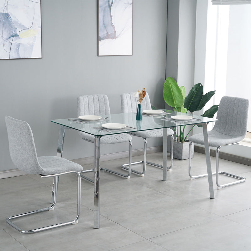 Modern Dining Chair With Metal Legs