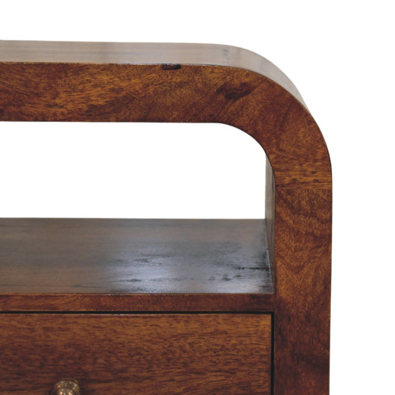 Darcy - Nightstand With Drawer And Open Shelf - Brown