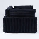 Elegant Corduroy Sofa With Throw Pillows And Backrests