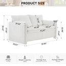 Modern Loveseat Sofa 2 Seater Plush Chenille Fabric Couch With High Density Foam Cushions - Ivory White