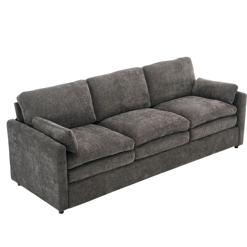 Cozy Upholstered 3 Seater Sofa Plush Cushion For Living Room