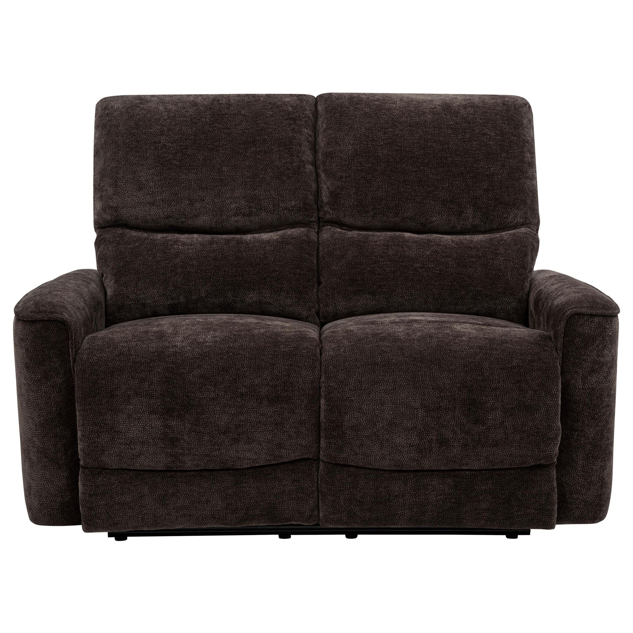 Navarro Chenille Upholstered Reclining Loveseat Dark Brown