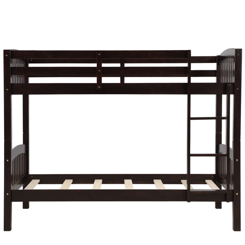 Twin Over Twin Bunk Bed With Ladder - Espresso