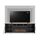 Essex - Fireplace TV Stand Console For TVs Up To 100" - Black, Whiskey