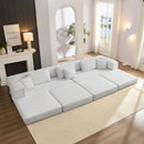 Modular L Shaped Floor Living Room Sofa Set With 6 Pillows